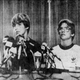 Four group members at a press conference on October 13, 1983 after getting raided. From left: Wayne Correia (17), Gary Knutson (15), Gregg Knutson (14), and David Hill (17)